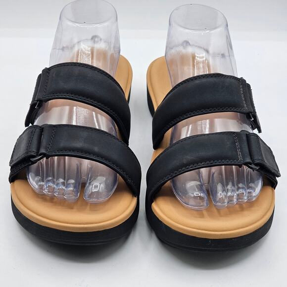 Reef Cushion Cloud Roa Womens Slide Sandals Black Adjustable Straps Size 10 - Picture 2 of 8